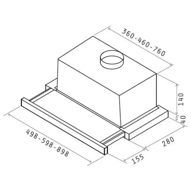 IZVLEČNA KUHINJSKA NAPA TURBOAIR TT14 LX/GRX/F/60