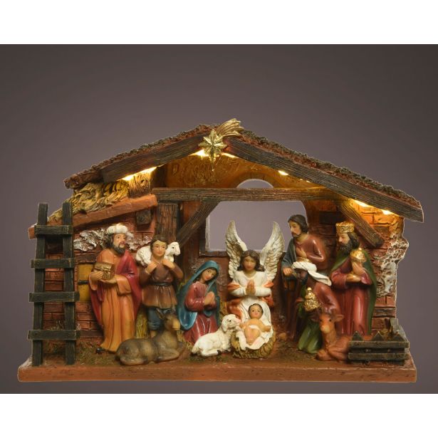 JASLICE DECORIS HIŠA S FIGURAMI 24.3X7.7X15 CM