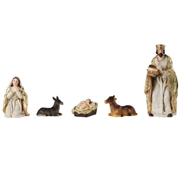 JASLICE DECORIS JASLIČNI SET 8 KOS 5X4.5X12.5 CM, BELO/ZLATE