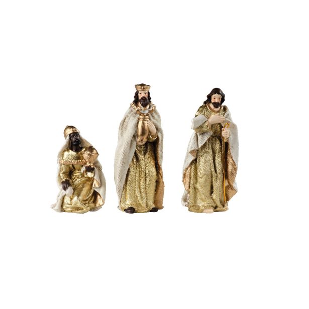 JASLICE DECORIS JASLIČNI SET 8 KOS 5X4.5X12.5 CM, BELO/ZLATE