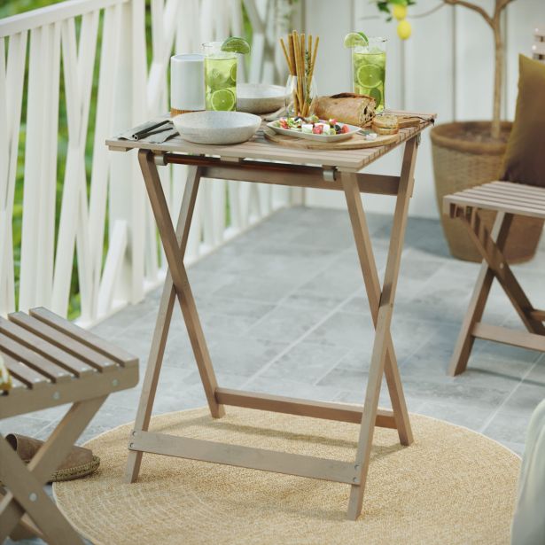 JEDILNA GARNITURA SOLIS II ORIGAMI MIZA 55X55 + 2 STOLA AKACIJA