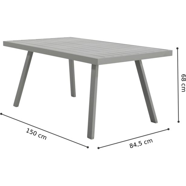 JEDILNA KOTNA GARNITURA NAXOS II 10P MODULAR ALU TEMNO SIVA