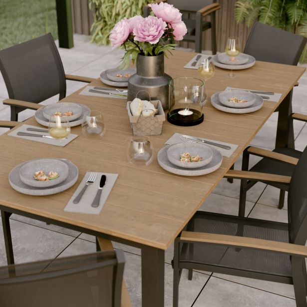 KOVINSKA MIZA NATERIAL CLARA SIVA 200X100 ALU, SINT. LES