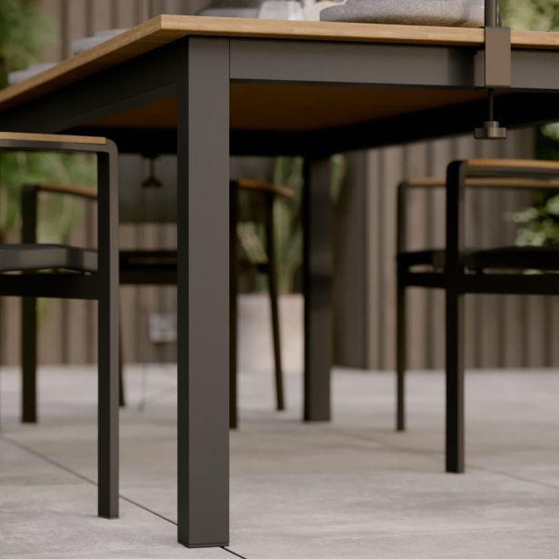 KOVINSKA MIZA NATERIAL CLARA SIVA 200X100 ALU, SINT. LES