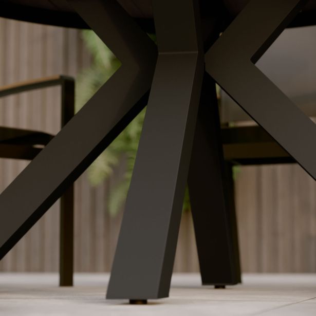 KOVINSKA MIZA NATERIAL CLARA T.SIVA D140CM ALU SINTETIČNI LES