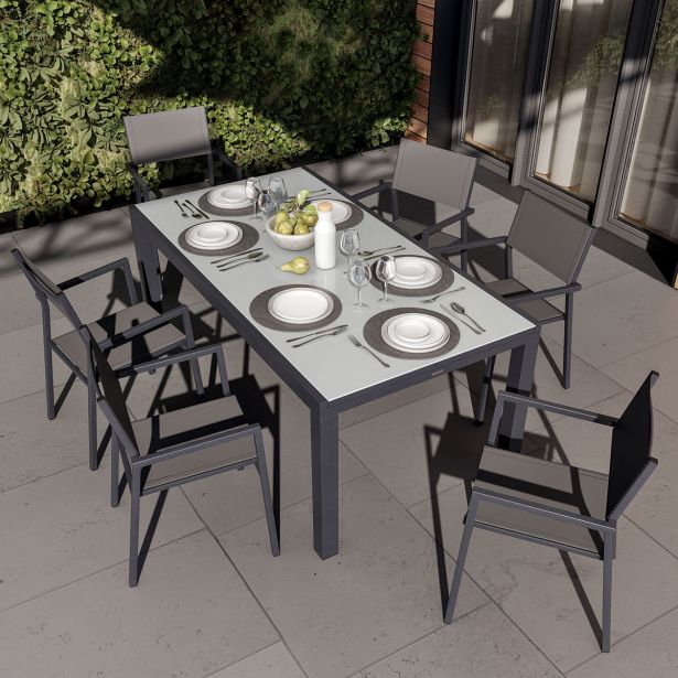 KOVINSKA MIZA NATERIAL LYRA II ANTR.180/260X96 ALU STEKLO