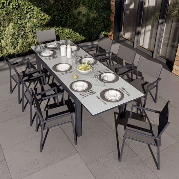 KOVINSKA MIZA NATERIAL LYRA II ANTR.180/260X96 ALU STEKLO