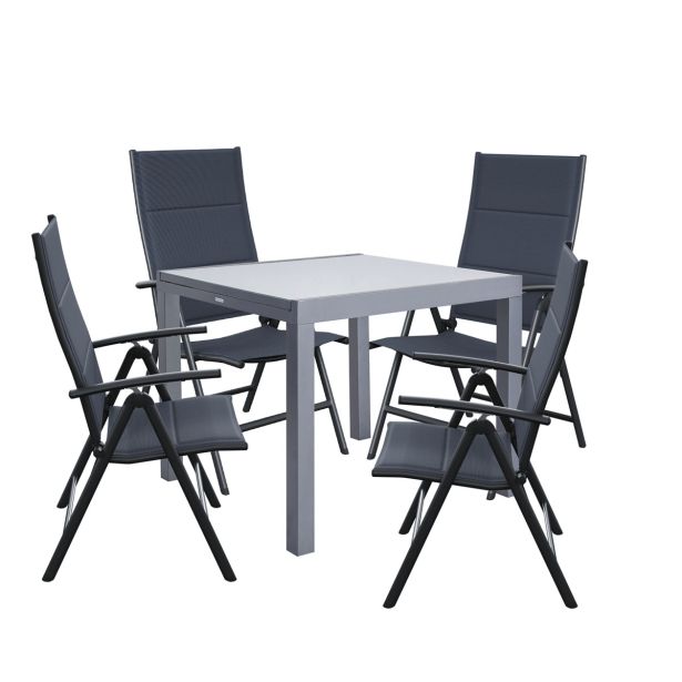 JEDILNA MIZA LYRA II GOR&DOL ALU STEKLO 90/160X90 ANTRACIT