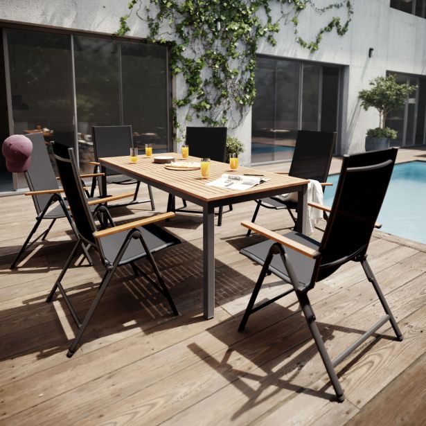 JEDILNA MIZA ORIS FIX ALU FSC EUCALYPTUS 200X90X75