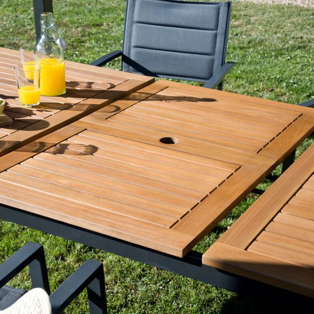 JEDILNA MIZA ORIS METULJ ALU + EVKALIPTUS 180/240