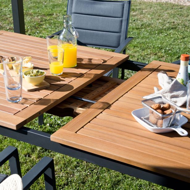 JEDILNA MIZA ORIS METULJ ALU + EVKALIPTUS 180/240