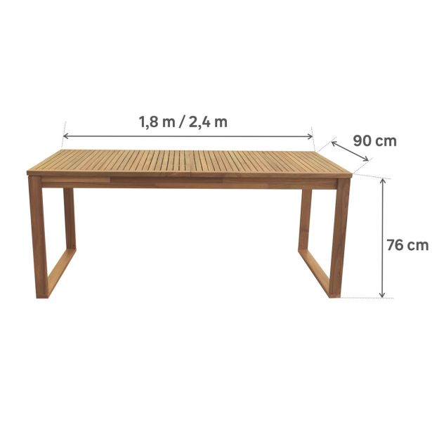 JEDILNA MIZA SOLARIS II EXT 180/240 FSC AKACIJEV MEDEN LES