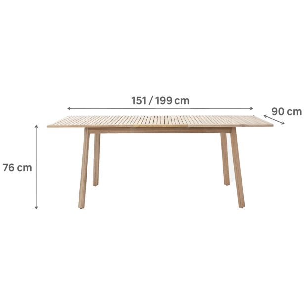 JEDILNA MIZA SOLIS METULJ ZUN. 150/200 AKACIJA