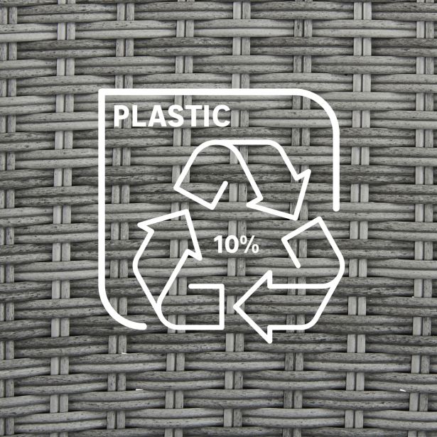 STOL DAVOS, PLETEN UMETNI RATAN, ALU TEMNO SIV