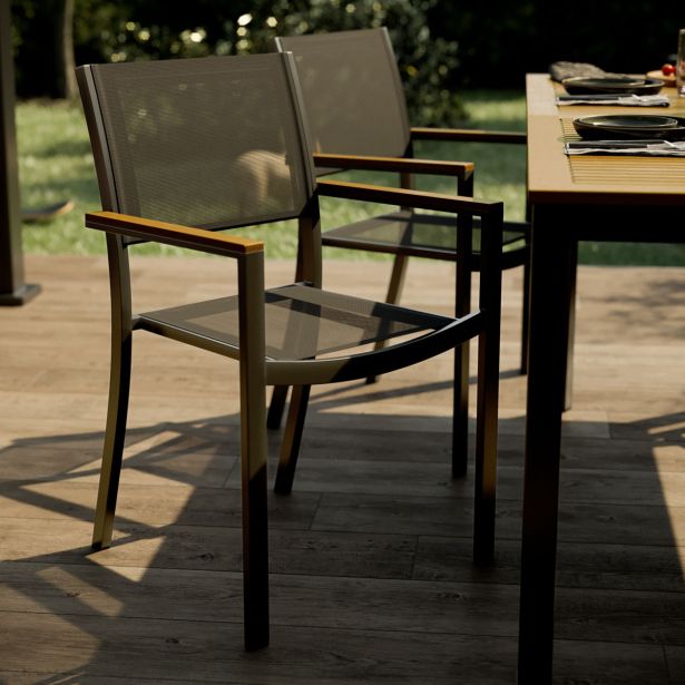 KOVINSKI STOL NATERIAL ORIS TEMNO SIV ALU