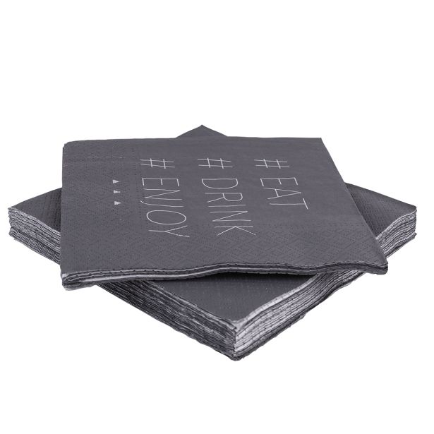 SERVIETE JEJ, PIJ, UŽIVAJ 33X33 ČRN