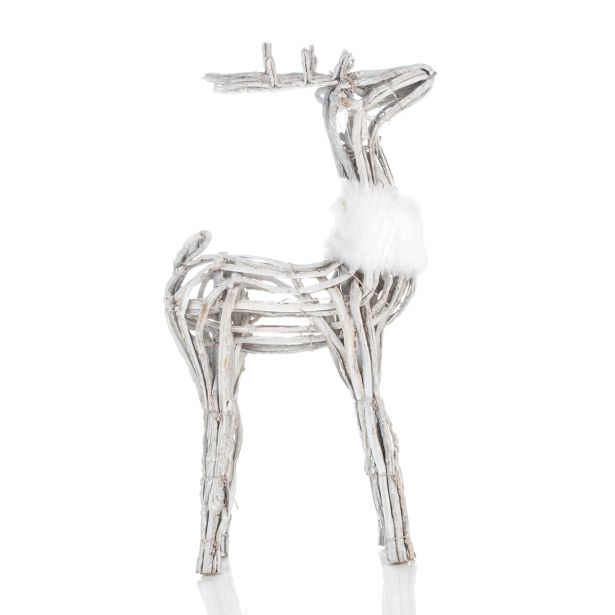 PRAZNIČNA FIGURA GLOSSTYLE JELEN RATAN 70 CM STOJEČI