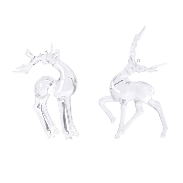 OKRASEK ZA JELKO JELENČEK 13/14 CM TRANSPARENT AKRIL