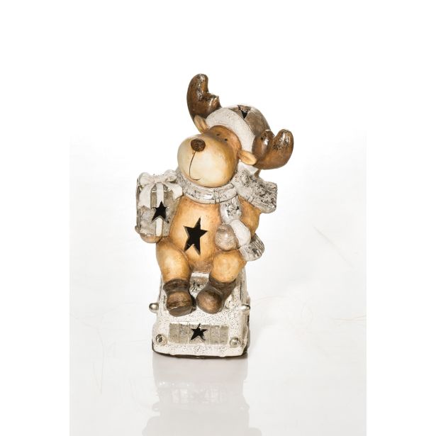 PRAZNIČNA FIGURA GLOSSTYLE JELENČEK 46 CM LED NA AVTU