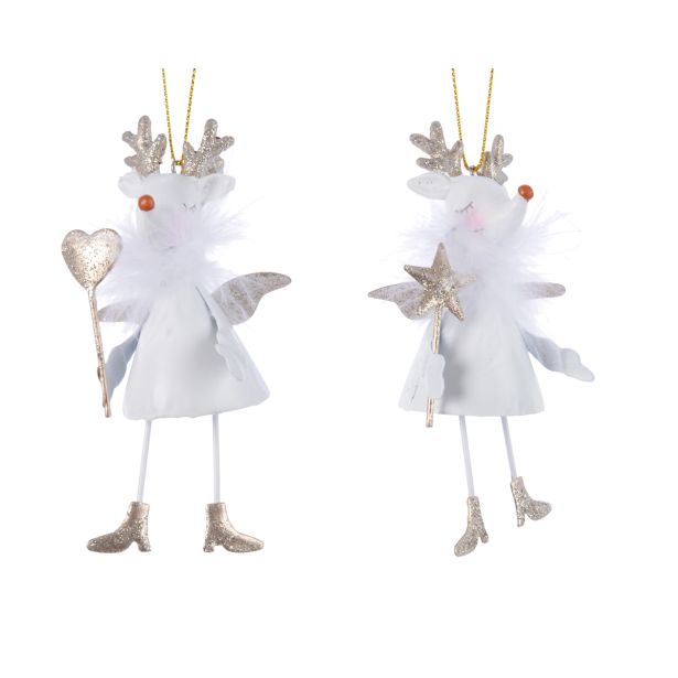 OKRASEK ZA JELKO JELENČEK, BELE BARVE, SORT