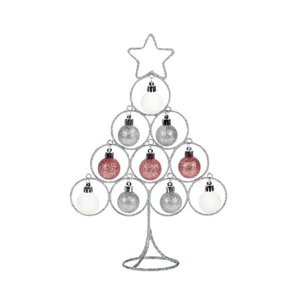 PVC BUNKA GLOSSTYLE JELKA 30 CM 9 KROGLIC ROZA KOMBINACIJA