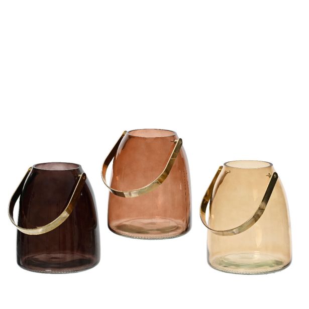 JESENSKA DEKORACIJA DECORIS VAZA STEKLENA Z ROČAJEM 14X14X16.5 CM, SORTIRANO