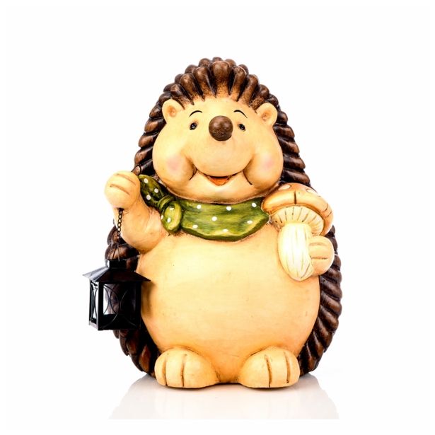 JESENSKA FIGURA GLOSSTYLE JEŽ KERAMIČNI 40 CM Z LANTERNO