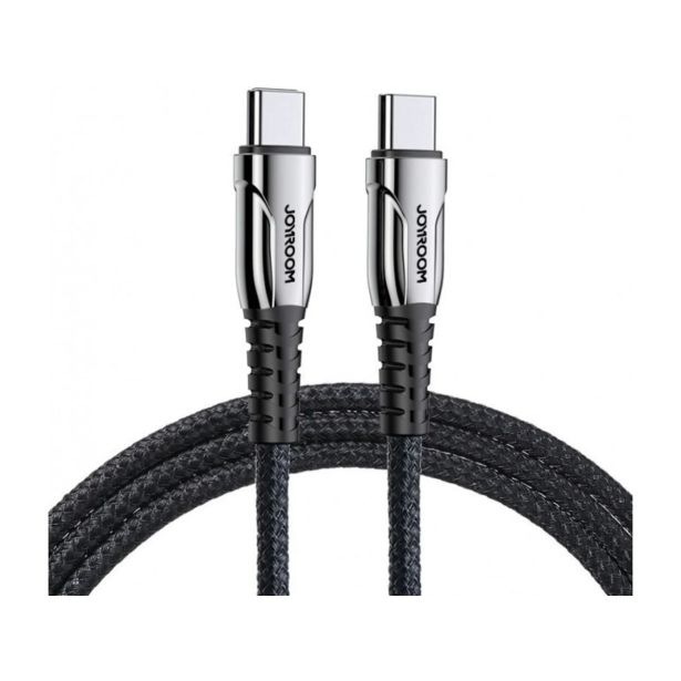 JOYROOM PODATKOVNI KABEL S-1230K1 QUICK CHARGE 60W TYPE C NA TYPE C - ČRN PLETEN