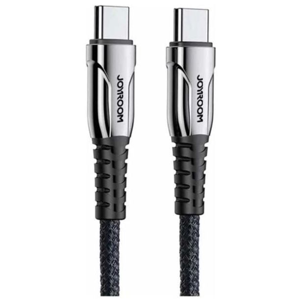 JOYROOM PODATKOVNI KABEL S-1230K1 QUICK CHARGE 60W TYPE C NA TYPE C - ČRN PLETEN