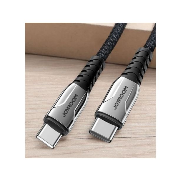 JOYROOM PODATKOVNI KABEL S-1230K1 QUICK CHARGE 60W TYPE C NA TYPE C - ČRN PLETEN