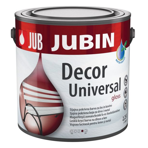 POKRIV.PREM.ZA KOV.,LES JUB JUBIN DECOR UNIVERSAL GLOSS RAL 1001 BEL 2.25 L