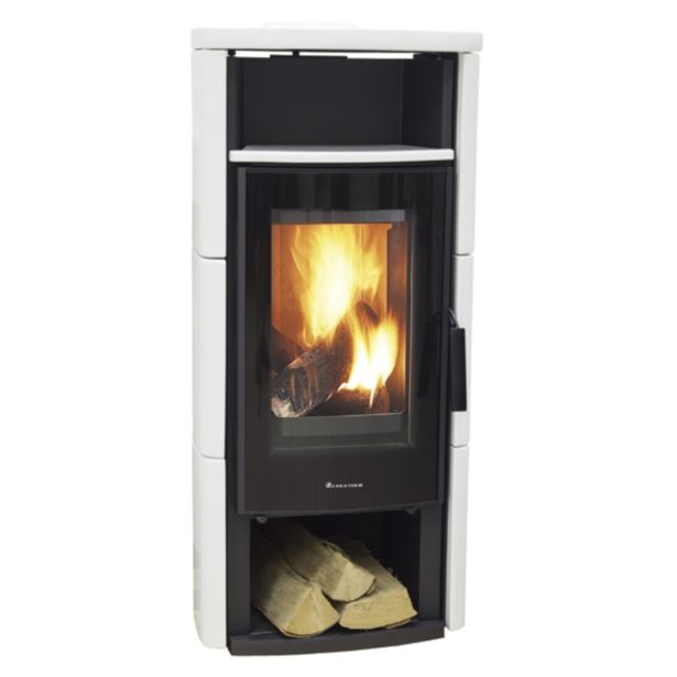 KAMINSKA PEČ LOKATERM BOGATIN ČRNA OBLOGA KERAMIKA BELA MELI