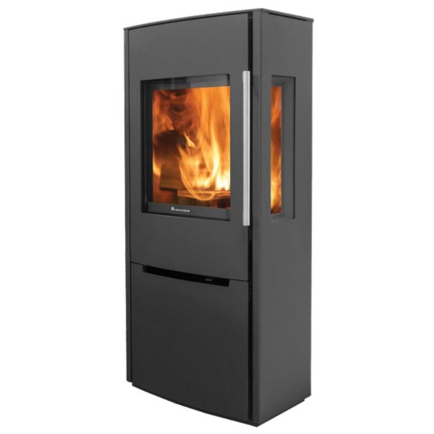 KAMINSKA PEČ LOKATERM KOKRA ČRNA 3 S TRI STEKLA