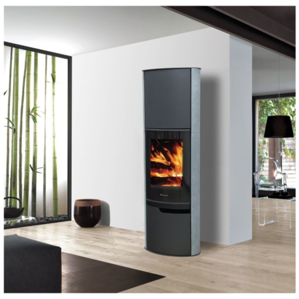 KAMINSKA PEČ LOKATERM VITRANC ČRNA 1600 OBLOGA SERPENTINO