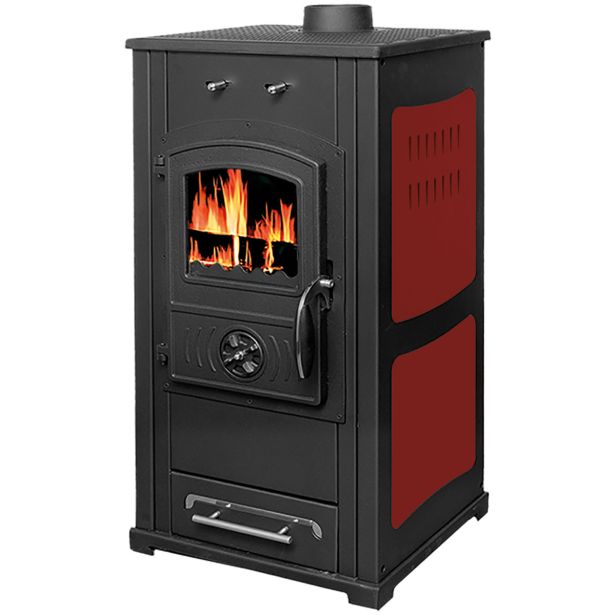 KAMINSKA PEČ TERMO SISTEM TERMO LUXX CAST IRON PREMIUM BORDO RDEČA