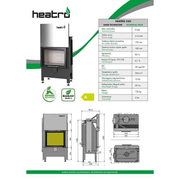 KAMINSKI VLOŽEK HEATRO HEATRO 55H