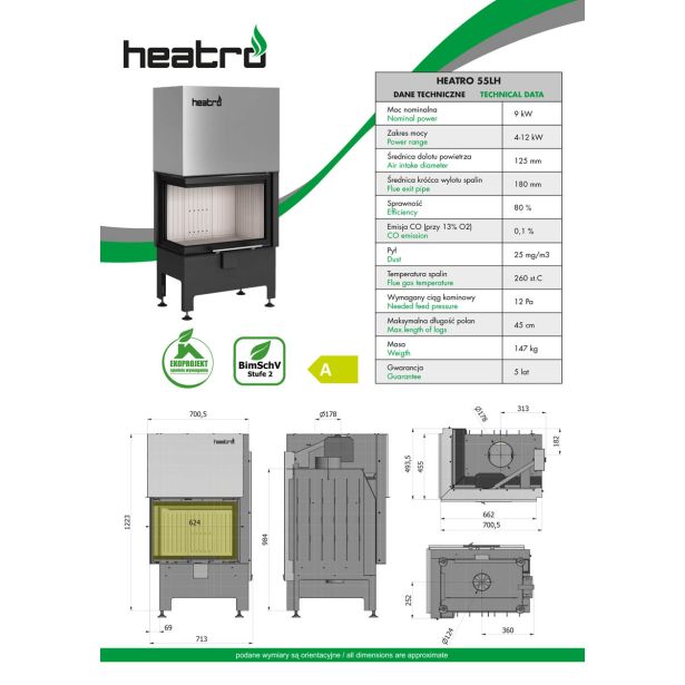 KAMINSKI VLOŽEK HEATRO HEATRO 55LH