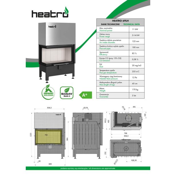 KAMINSKI VLOŽEK HEATRO HEATRO 69LH