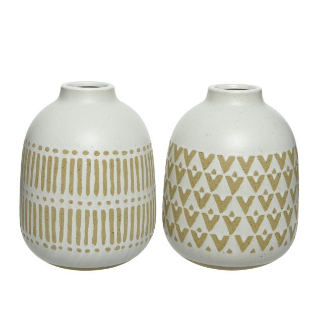 VAZA DECORIS KAMNITA, 15X8X20.5 CM DVA RAZLIČNA DIZAJNA