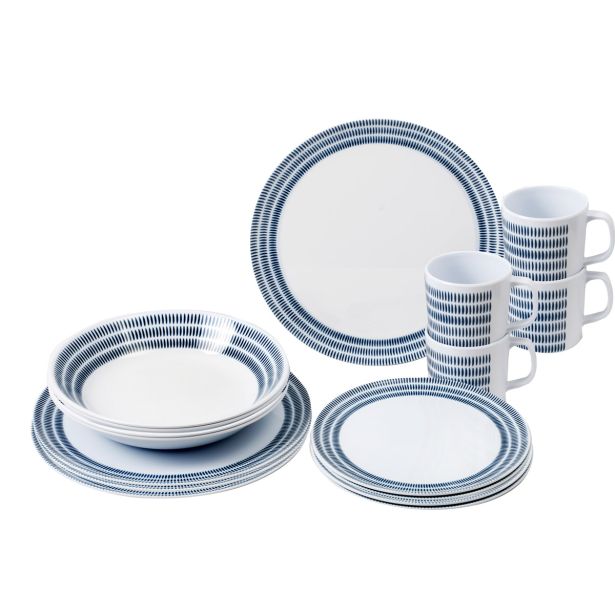 KAMP JEDILNI PRIBOR BRUNNER MELAMINE SET BLUEBAY 16/1