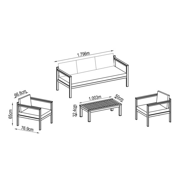 KAVČNA GARNITURA ORIS II ALU/EUC KAVČ3P+2AC+MIZA D.GR/D.SIVA BLAZINA