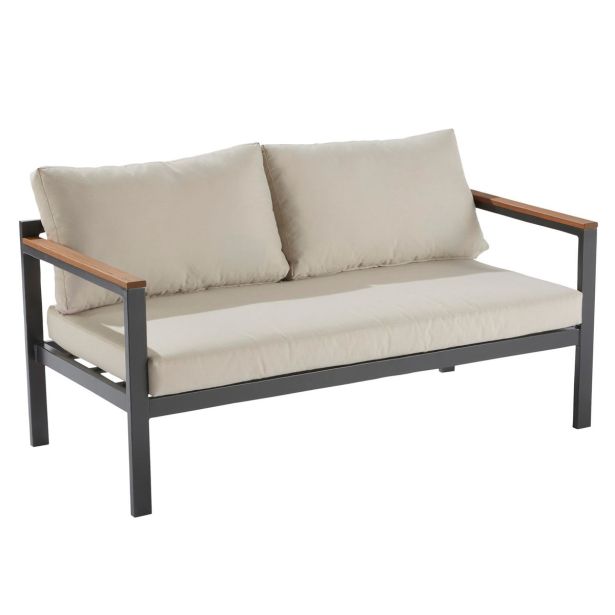 KAVČNA GARNITURA ORIS II ALU/EUC SOFA2P+2AC+MIZA D.GR/BEŽ BLAZINA