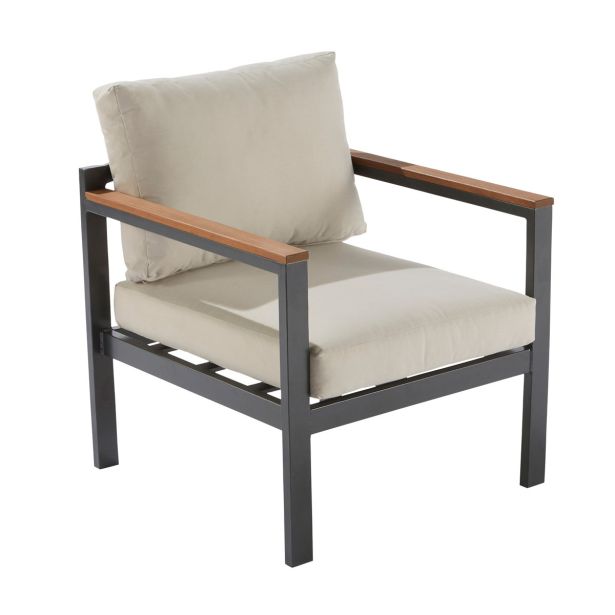 KAVČNA GARNITURA ORIS II ALU/EUC SOFA2P+2AC+MIZA D.GR/BEŽ BLAZINA