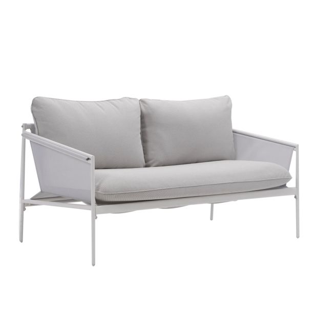 KAVČNA GARNITURA SIGMA 4P JEKLO KD BELA STRUKTURA STEKLENA MIZNA PLOŠČA