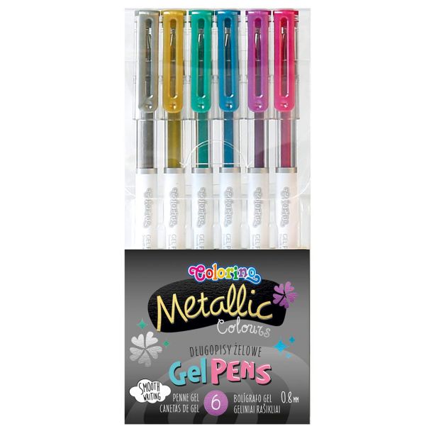 KEMIČNI SVINČNIK COLORINO GEL METALLIC BL. 6/1 80936PTR