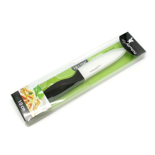KUHINJSKI NOŽ FERRERO KERAMIČEN 10 CM ČRN
