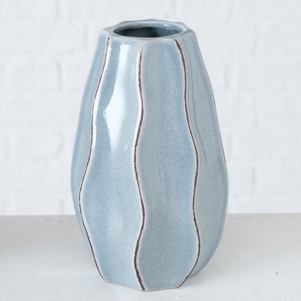 KERAMIČNA VAZA BOLTZE HILARY, MODRA ALI SIVA, VIŠINA 19 CM, SORT.