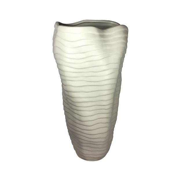 KERAMIČNA VAZA SANDRA RICH ORGANIC WHITE 50X25 CM