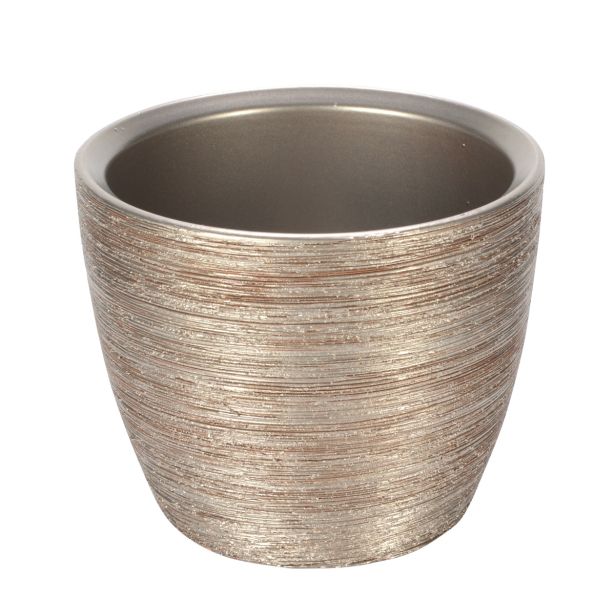 KERAMIČNI NOTRANJI LONEC HORTER 302 PRASKANI 13 CM ŠAMPANJEC ZLAT