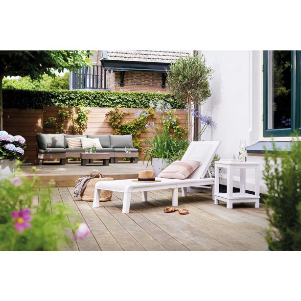 KETER MALLORCA VRTNI LEŽALNIK, BELA BARVA